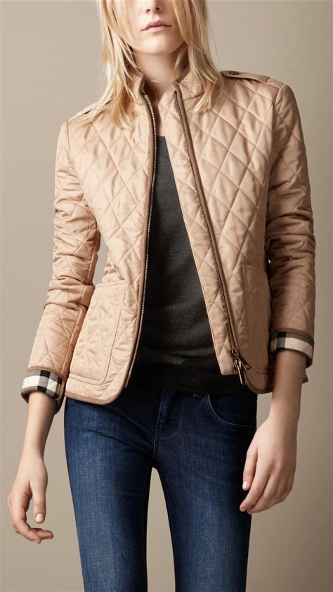 burberry brit quilted shell jacket|Burberry diamond quilted fitted jacket.